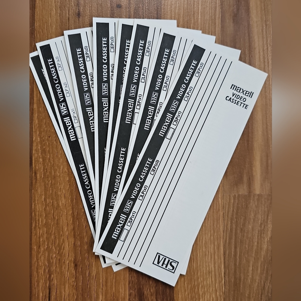Maxell VHS Video Cassette Labels Set Of 8